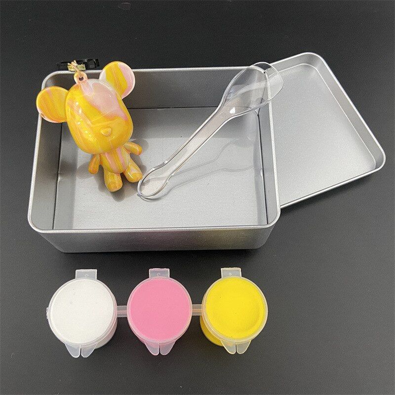 Adorable Moshibear Keychains in White, Pink, and Yellow